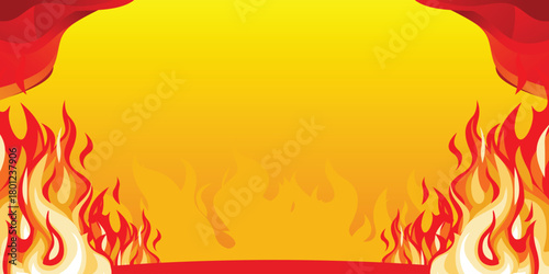 Ablaze Red Orange Yellow Fire Flames Stock Vector