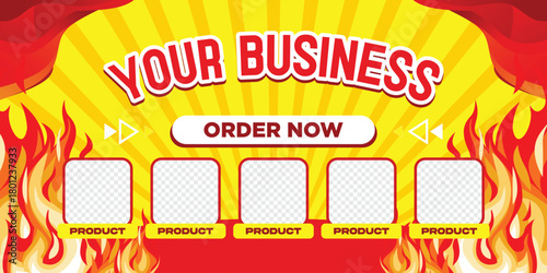 Hot Sale Promotional Design banner. yellow Red banner design template