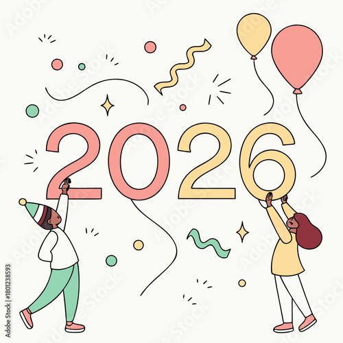 Valentine's Day card design with heart, flowers, and fun illustrations