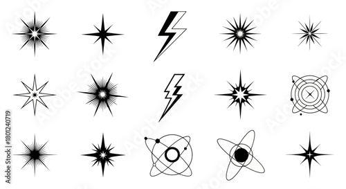 Sparkle and Energy A Collection of Lightning and Star Icons for Design
