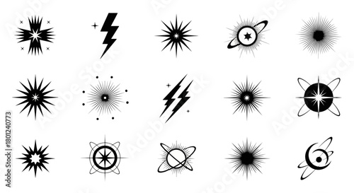 Sparkling Element Collection Geometric Radiance and Energy Icons