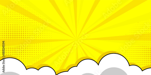 abstract comic background with zoom effect and cartoon cloud element. EPS 10