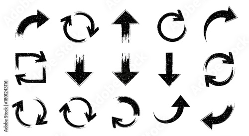 Grunge Arrow Collection Versatile Design Elements for Navigation, Direction, and Creative Projects