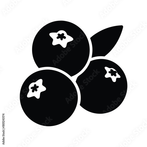 Simple blueberry fruit icon representing healthy food.