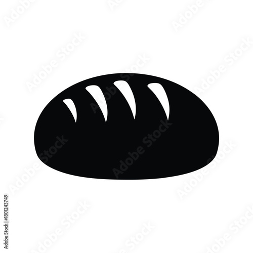 Basic bread loaf silhouette icon for baking themes