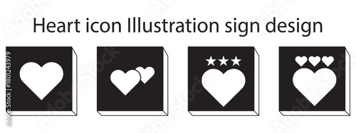 Heart shape with pulse line. Various simple red vector heart love icon. Vector set heart shape. love star and three love of book. lovers on Valentines day. 