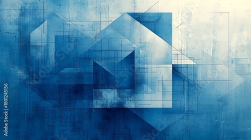 Creative architectural layout showcasing overlapping transparent shapes and materials image