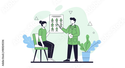 Medical Consultation: Doctor Explaining Medical Chart To Patient For Health Analysis