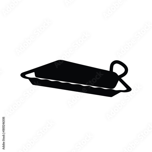 Black silhouette of kitchen baking pan with handles