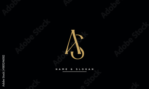 AS, SA, A, S Abstract Letters Logo Monogram