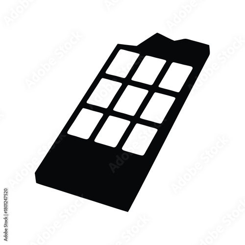 Chocolate bar with nine squares, sweet confectionery