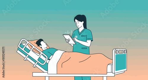 Medical Professional Monitors Patient Vital Signs Using Technology to Ensure Optimal Care