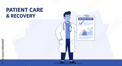 Medical Professional Presenting Patient Recovery Report Representing Healthcare Progress and Success