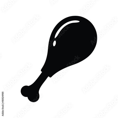 Chicken drumstick silhouette icon food graphic design
