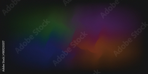 Abstract colorful background with bokeh, featuring bright rainbow glow, blue and orange light motion, and a dark texture pattern