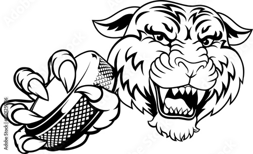 Canvas Print Tiger Ice Hockey Team Sports Cartoon Mascot