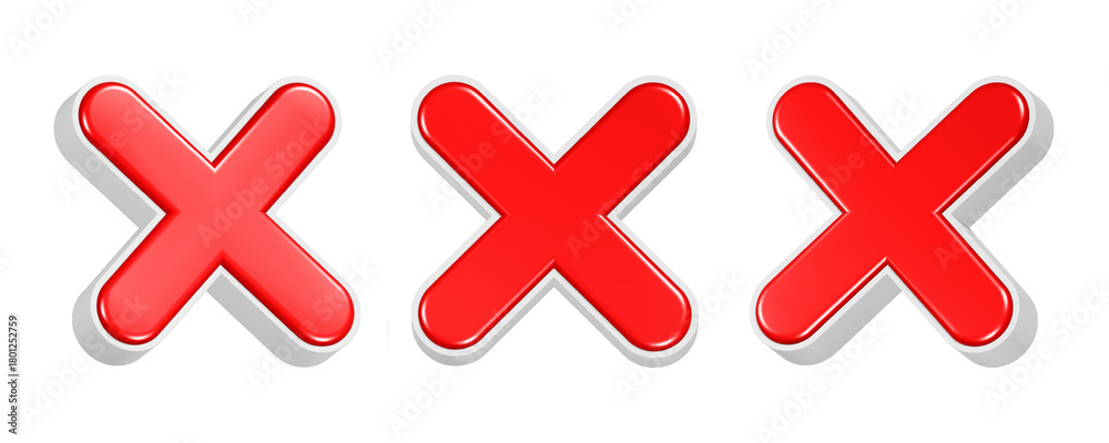 Fototapeta premium 3d rendering icon cross in red color