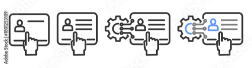 The Ultimate customer profile Styles with Variations Line of icon set vector illustration