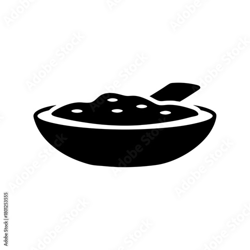 Icon showing a bowl of prepared food with a spoon.