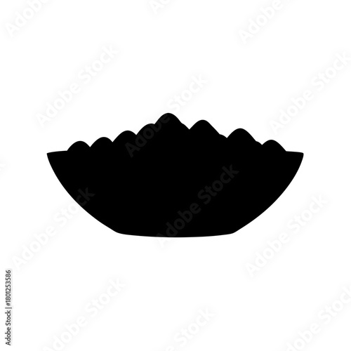 Grain bowl silhouette icon simple food concept symbol