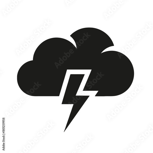 Storm cloud lightning icon