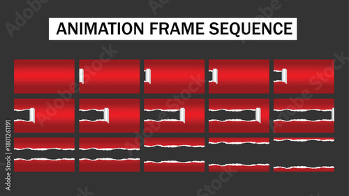 Torn Paper Transition Animation Frame Sequence - Rolled-Up Page Reveal Effect