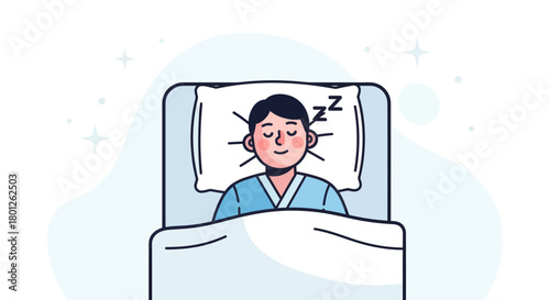 Restful Sleep: An Illustration Of A Person Enjoying Deep Relaxation and Peaceful Slumber