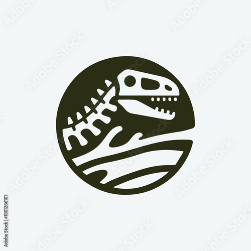 Dinosaurus Fossil Bone Logo
