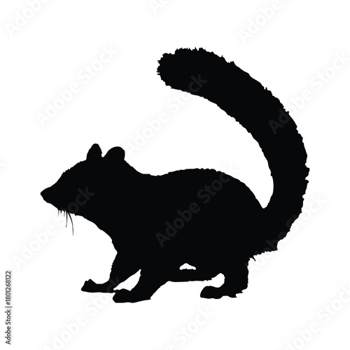 Solid black sugar glider silhouette vector illustration