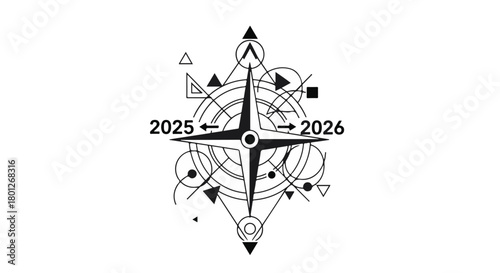 Navigating the future with a compass pointing towards new opportunities and growth.