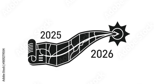 New Year's aspirations unfurling towards a bright future.