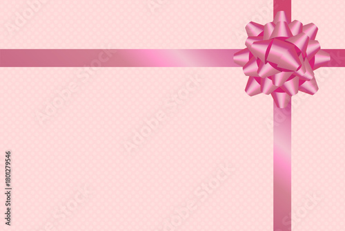 ピンク色のリボンのピンク色の包み紙のギフトイメージ背景