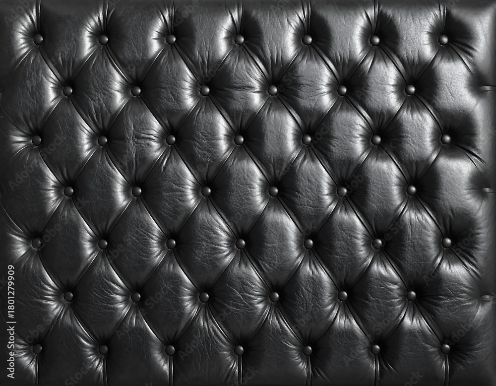 Obraz premium Luxurious Black Leather Upholstery Pattern with Diamond Stitching Texture Design