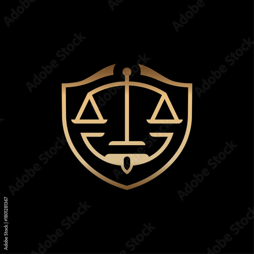 Minimalist Law Firm Shield Logo Design