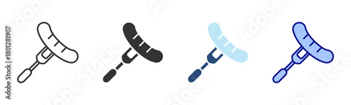 Sausage Icon Set. Designed In Multi Style