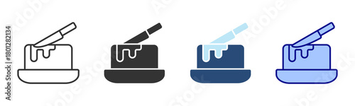 Butter Icon Set. Designed In Multi Style