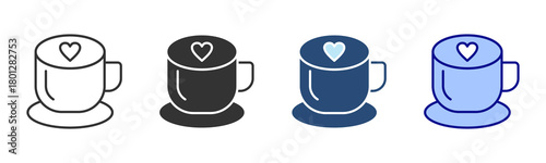 Latte Icon Set. Designed In Multi Style