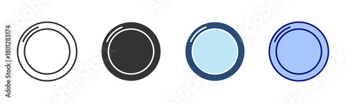 Plate Icon Set. Designed In Multi Style