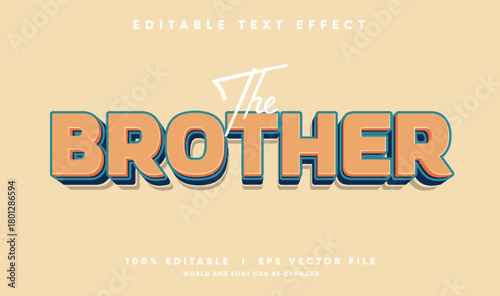 the brother vector text effect with modern style