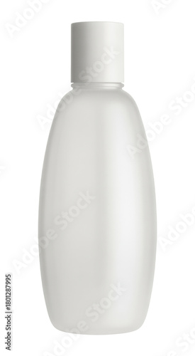 white cosmetic bottle on white background