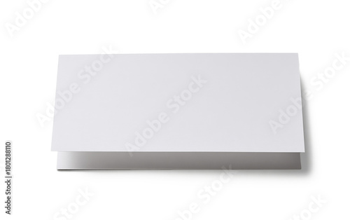 blank white folded card mockup on white background.