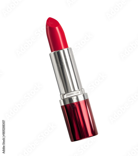 red lipstick isolated on white background.