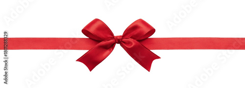 red ribbon bow on white background