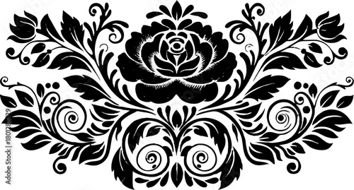 Elegant floral flourish design, perfect for stylish invitations and vintage themed projects, originally a vector graphic