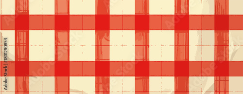 Sfondo a quadri rossi e bianchi con texture vintage, ideale per picnic o design rustico.
