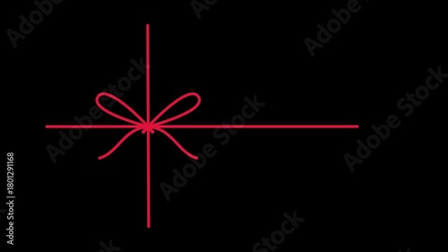 Red Ribbon Bow Gift box wrap Animation