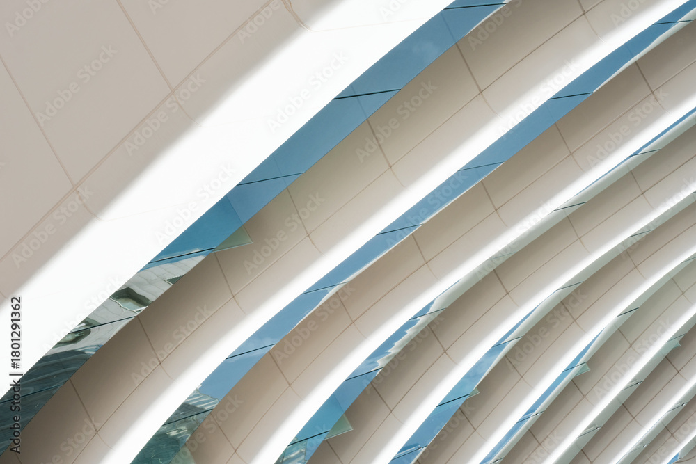 Fototapeta premium Modern architecture ceiling design creating abstract patterns