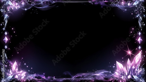Fototapeta Naklejka Na Ścianę i Meble -  Purple, pink, and black crystal background wallpaper banner photo frames, Korea KPop style
