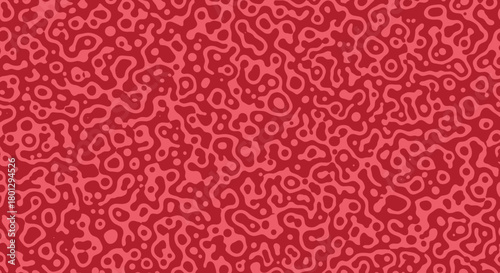 An abstract organic seamless pattern in shades of red creating a complex texture resembling amoeba or a reaction diffusion system.