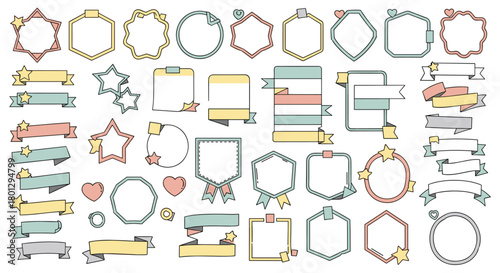 A collection of decorative frames and banners for crafting and design.